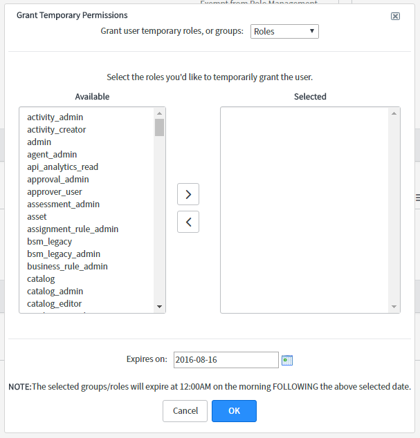  ServiceNow Grant Temporary Roles or Groups 