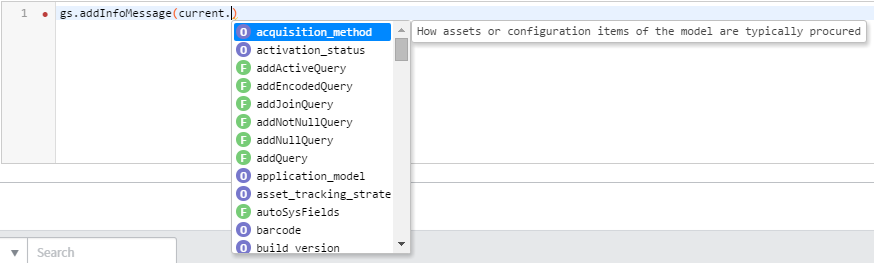  ServiceNow Geneva Code Editor Autocompletion of Record Values 