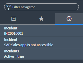  Geneva Application Navigator History tab 