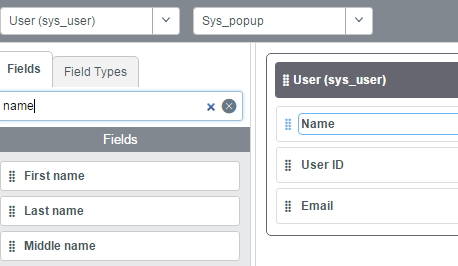  User form design for sys_popup view 