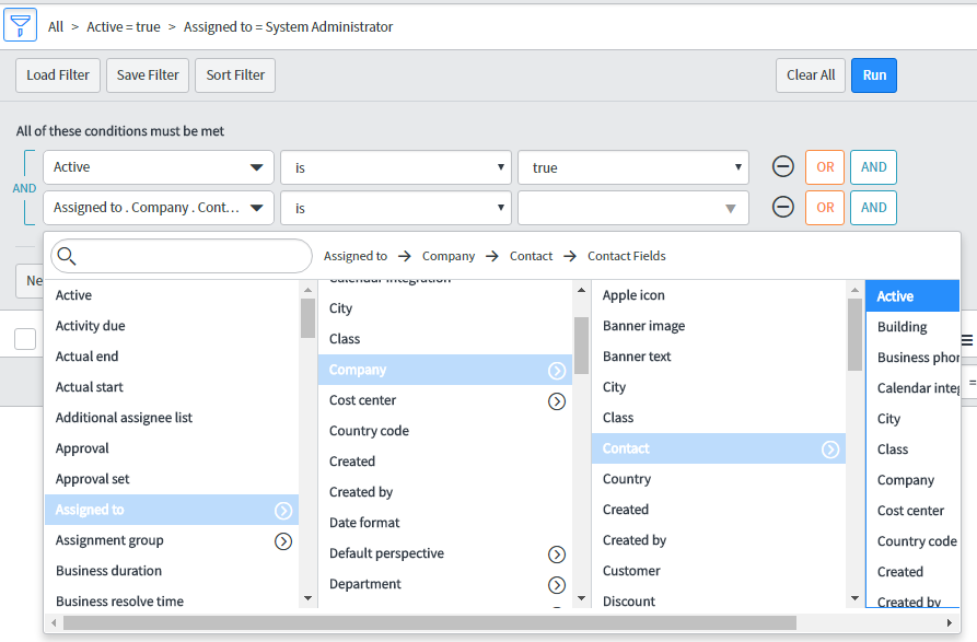  ServiceNow Helsinki Query Builder List Filter UI 